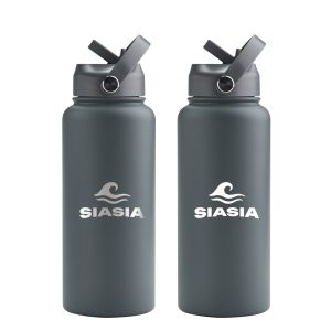 Lot de 2 Gourdes Isotherme SIASIA 1L — Gris Ardoise